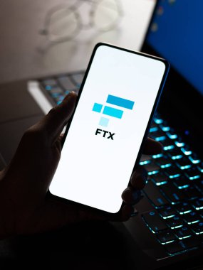 West Bangal, India - December 15, 2021 : FTX logo on phone screen stock image.