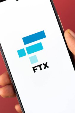 West Bangal, India - December 15, 2021 : FTX logo on phone screen stock image.
