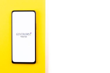 West Bangal, India - January 7, 2022 : Go colours logo on phone screen stock image.