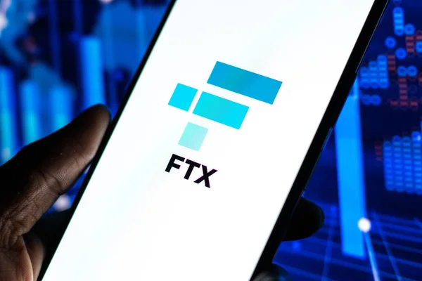 West Bangal, India - December 15, 2021 : FTX logo on phone screen stock image.