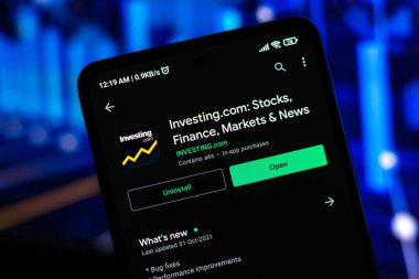 West Bangal, India - January 7, 2022 : Investing.com logo on phone screen stock image.