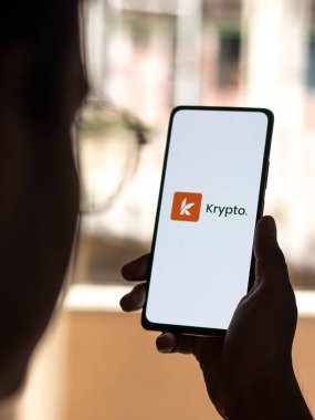 West Bangal, India - January 7, 2022 : Krypto logo on phone screen stock image.