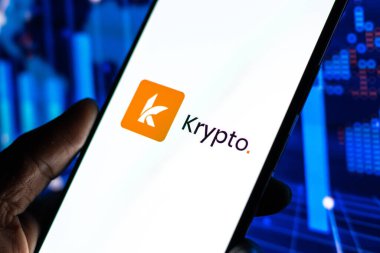 West Bangal, India - January 7, 2022 : Krypto logo on phone screen stock image.