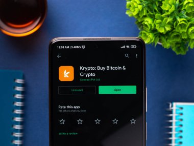 West Bangal, India - January 7, 2022 : Krypto logo on phone screen stock image.