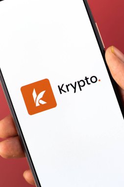 West Bangal, India - January 7, 2022 : Krypto logo on phone screen stock image.