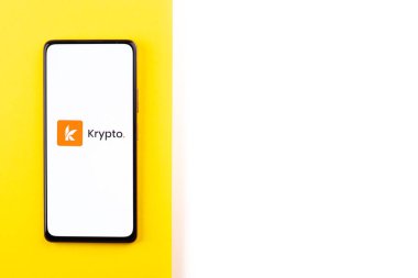 West Bangal, India - January 7, 2022 : Krypto logo on phone screen stock image.