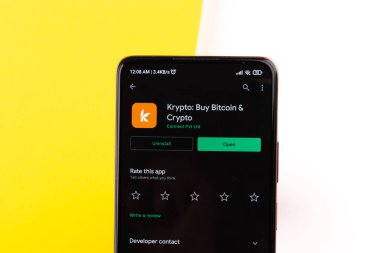 West Bangal, India - January 7, 2022 : Krypto logo on phone screen stock image.