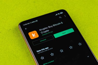 West Bangal, India - January 7, 2022 : Krypto logo on phone screen stock image.