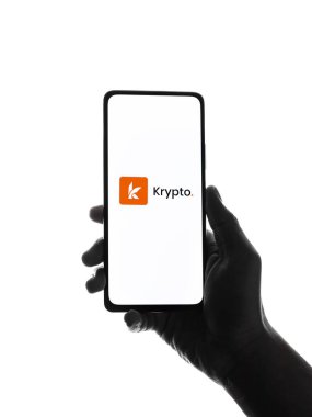 West Bangal, India - January 7, 2022 : Krypto logo on phone screen stock image.