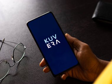West Bangal, India - December 15, 2021 : Kuvera logo on phone screen stock image.