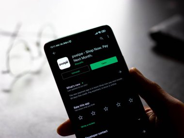 West Bangal, India - January 7, 2022 : Postpe logo on phone screen stock image.