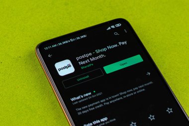 West Bangal, India - January 7, 2022 : Postpe logo on phone screen stock image.