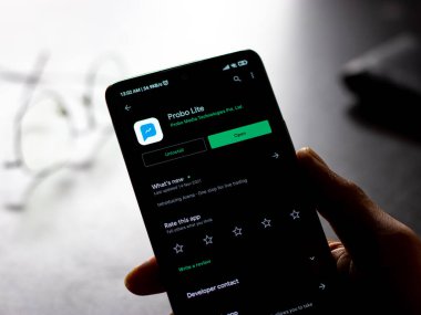 West Bangal, India - December 15, 2021 : Probo logo on phone screen stock image.