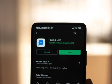 West Bangal, India - December 15, 2021 : Probo logo on phone screen stock image.