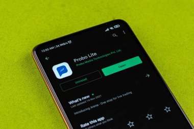 West Bangal, India - December 15, 2021 : Probo logo on phone screen stock image.