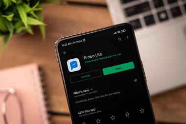 West Bangal, India - December 15, 2021 : Probo logo on phone screen stock image.