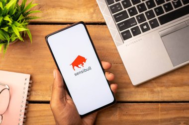 West Bangal, India - December 15, 2021 : Sensibull logo on phone screen stock image.