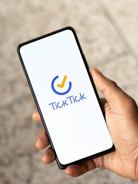 West Bangal, India - January 7, 2022 : Ticktick logo on phone screen stock image.