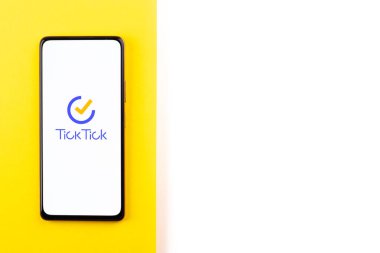 West Bangal, India - January 7, 2022 : Ticktick logo on phone screen stock image.