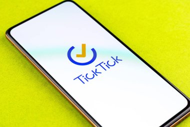 West Bangal, India - January 7, 2022 : Ticktick logo on phone screen stock image.