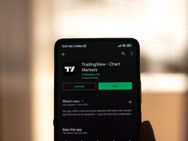 West Bangal, India - December 15, 2021 : Tradingview logo on phone screen stock image.
