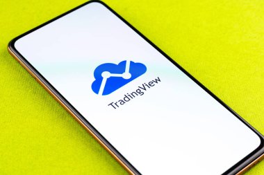 West Bangal, India - December 15, 2021 : Tradingview logo on phone screen stock image.