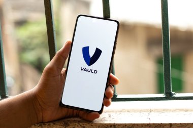 West Bangal, India - December 15, 2021 : Vauld logo on phone screen stock image.