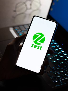 West Bangal, India - January 7, 2022 : ZestMoney logo on phone screen stock image.