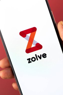 West Bangal, India - December 15, 2021 : Zolve logo on phone screen stock image.