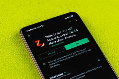 West Bangal, India - December 15, 2021 : Zolve logo on phone screen stock image.