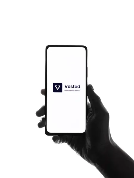 West Bangal India December 2021 Vested Logo Phone Screen Stock — Stockfoto
