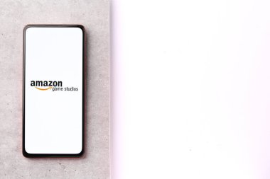 West Bangal, India - December 05, 2021 : Amazon Game Studios logo on phone screen stock image.