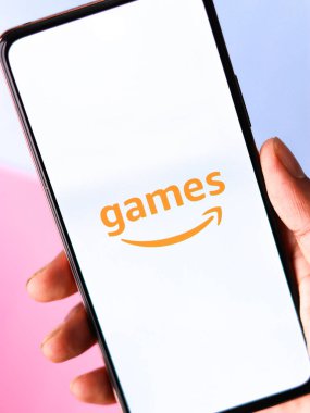 West Bangal, India - December 05, 2021 : Amazon Game Studios logo on phone screen stock image.