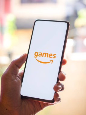 West Bangal, India - December 05, 2021 : Amazon Game Studios logo on phone screen stock image.