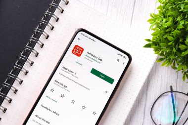 West Bangal, India - December 05, 2021 : Amazon Go logo on phone screen stock image.