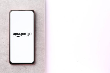 West Bangal, India - December 05, 2021 : Amazon Go logo on phone screen stock image.