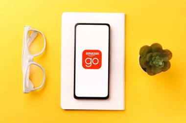 West Bangal, India - December 05, 2021 : Amazon Go logo on phone screen stock image.