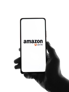 West Bangal, India - December 05, 2021 : Amazon Lab126 logo on phone screen stock image.