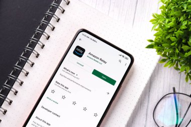West Bangal, India - December 05, 2021 : Amazon Relay logo on phone screen stock image.
