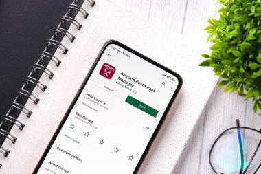 West Bangal, India - December 05, 2021 : Amazon Restaurant logo on phone screen stock image.