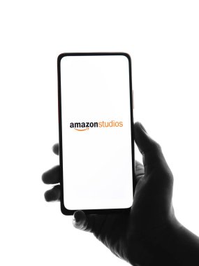 West Bangal, India - December 05, 2021 : Amazon Studios logo on phone screen stock image.