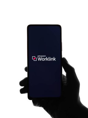 West Bangal, India - December 05, 2021 : Amazon WorkLink logo on phone screen stock image.