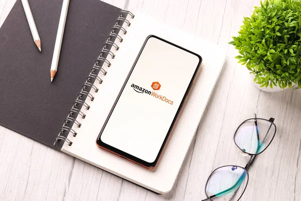 West Bangal India December 2021 Amazon Workdocs Logo Phone Screen — 스톡 사진
