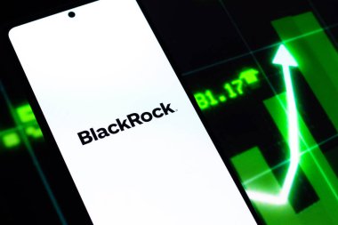 Batı Bangal, Hindistan - 20 Nisan 2022: Telefon ekranındaki Blackstone Group logosu.