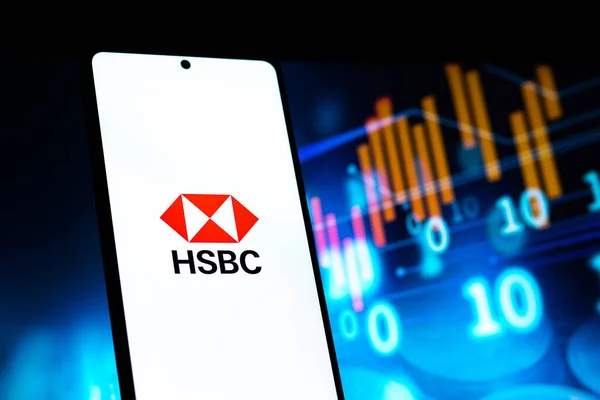 West Bangal India April 2022 Hsbc Logo Phone Screen Stock — Stock Photo, Image