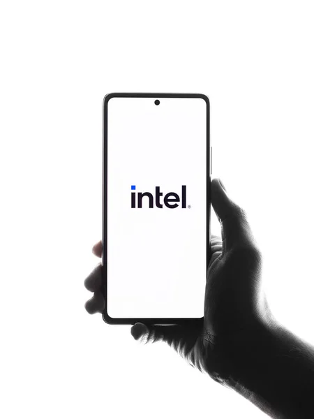 West Bangal Indien April 2022 Intel Logo Auf Dem Handybildschirm — Stockfoto