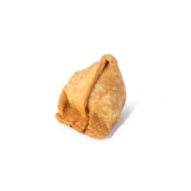 Samsa or samosas on white background. A Traditional Indian food.