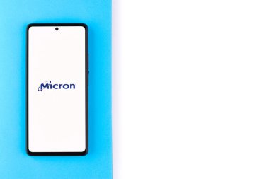 West Bangal, India - April 20, 2022 : Micron Technology logo on phone screen stock image.