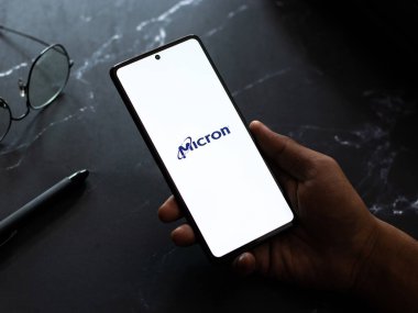 West Bangal, India - April 20, 2022 : Micron Technology logo on phone screen stock image.