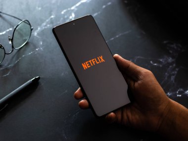 West Bangal, India - April 20, 2022 : Netflix on phone screen stock image.